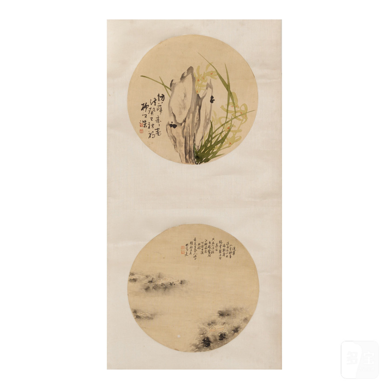 （款）居巢（1811-1865）/俞廉三（1841-1912）等晚清八家 花鳥團扇面八幀 立軸四聯屏 | VARIOUS LATE-QING ARTISTS - 图4